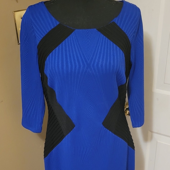 Sangria Royal Blue & Black Block Dress - Picture 2 of 10